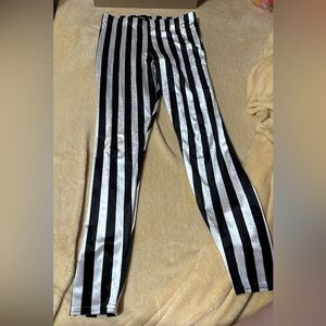 Blackmilk Black and White Striped Leggings